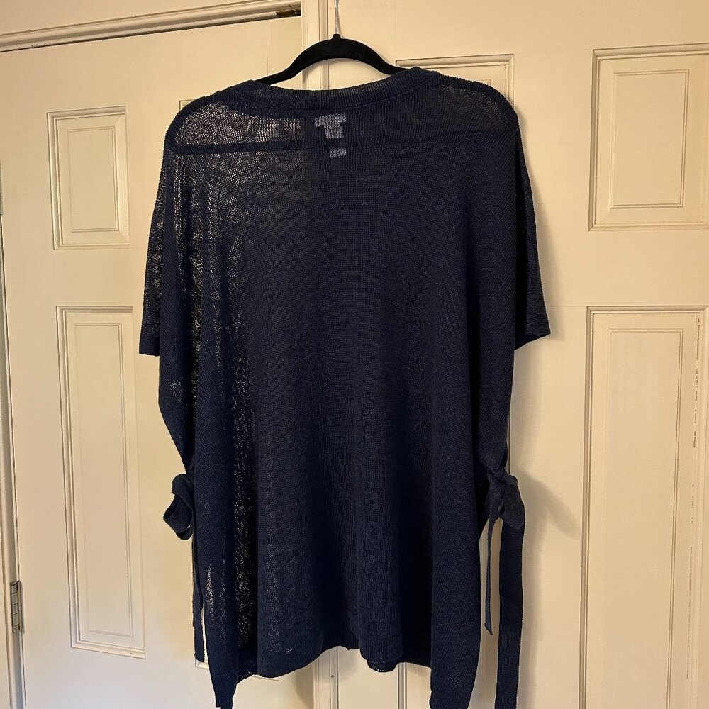J.Jill Linen Poncho--Navy, One Size